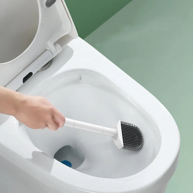 Brosse WC en silicone avec support mural