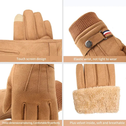Herren Winter Wildleder Handschuhe - Verdickt