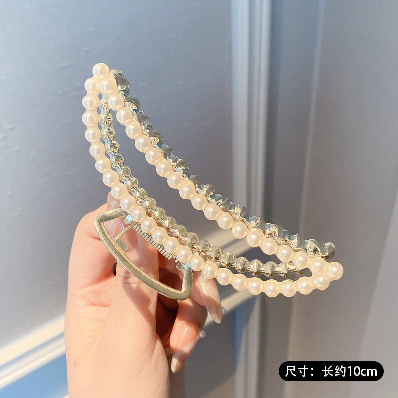 Gold Pearl Hair Claw