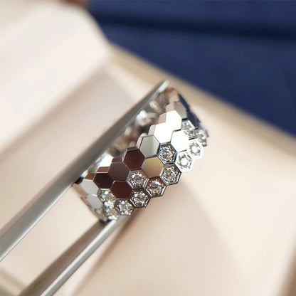 Honeycomb Cubic Zircon Ring