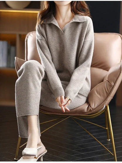 Chic Oversize Polo Tracksuit Set