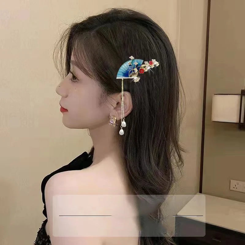 Perlen-Quasten-Blumen-Haarnadel