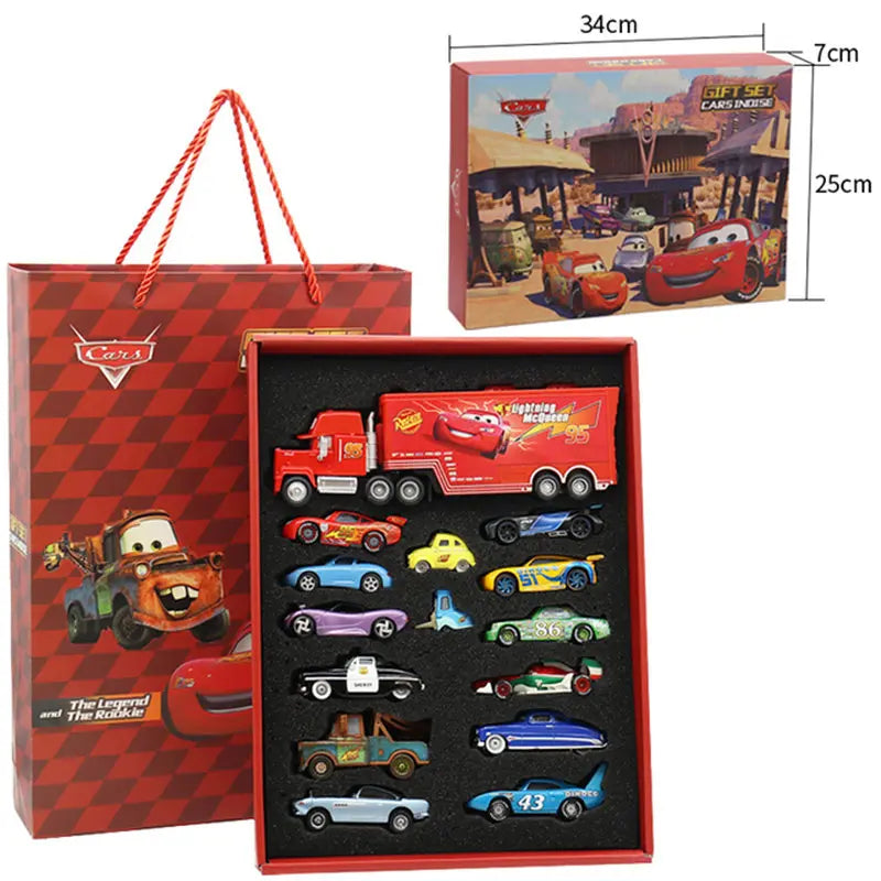 Pixar Cars 3 Metal Diecast Lightning McQueen, Mater, Jackson, Uncle Truck Boy Champion Car Model Toy Set