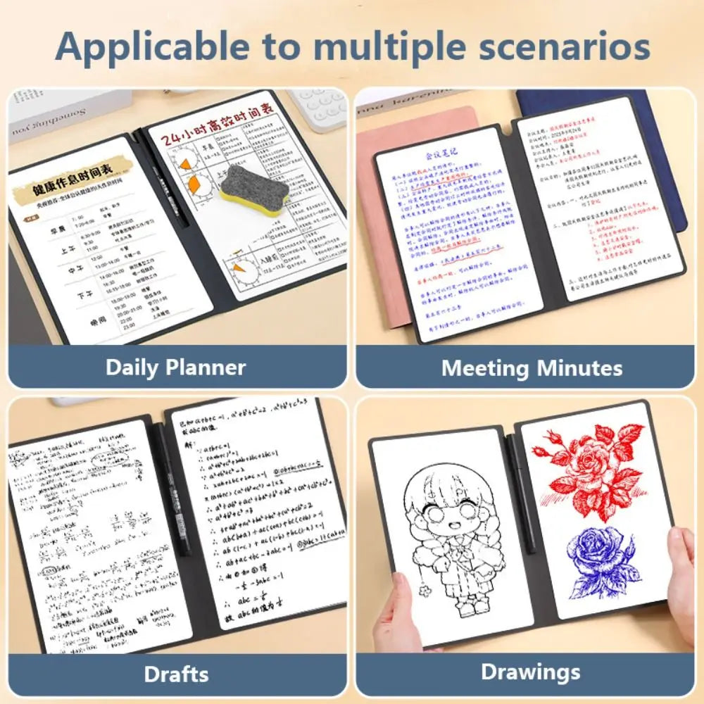 Wiederverwendbares Whiteboard-Notizbuch-Set - Wochenplaner 