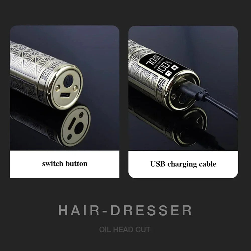 Machine de coupe de cheveux professionnelle sans fil T9 - Tondeuse de barbier pour hommes