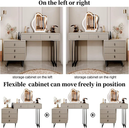 3-Color Dimming Mirror Vanity Desk