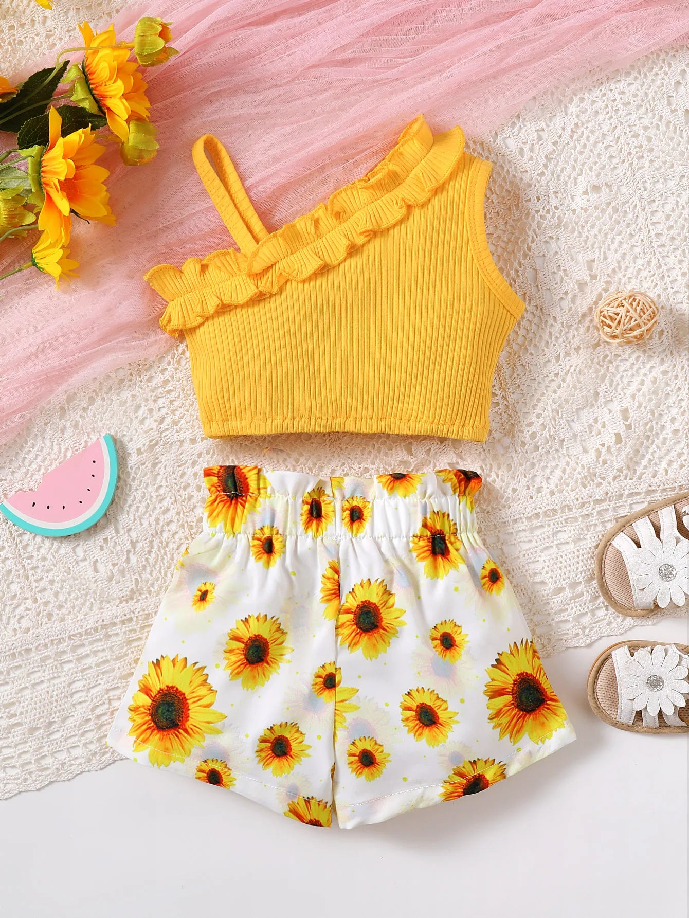 Ensembles de vêtements d'été imprimés mignons pour bébés filles