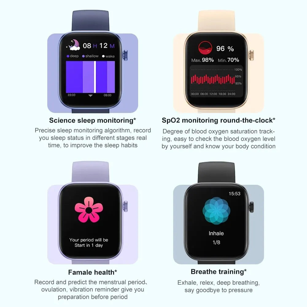 Unisex P71 Smartwatch with Voice Calling, Health Monitoring, IP68 Waterproof, Smart Notifications, and Voice Assistant