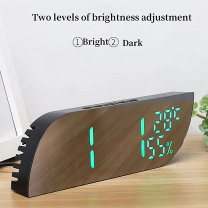 LED Digital Alarm Clock with Dual Display & Unlimited Snooze