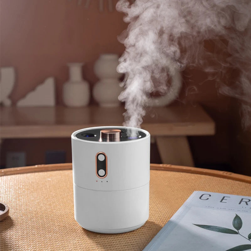 Elektrischer Ultraschall-Luftbefeuchter mit Doppeldüse und starkem Nebel, USB
