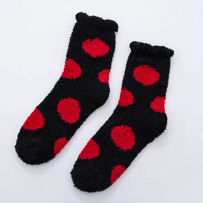 Women's Plush Coral Fleece Socks - Non-Slip Warm Knitted Floor Socks