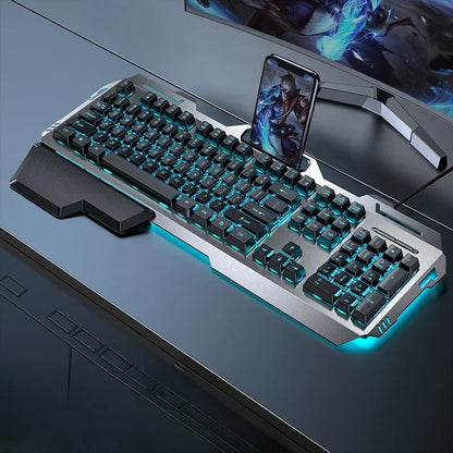 RGB Backlit Mechanical Gaming Keyboard 104 Keys Wired Waterproof