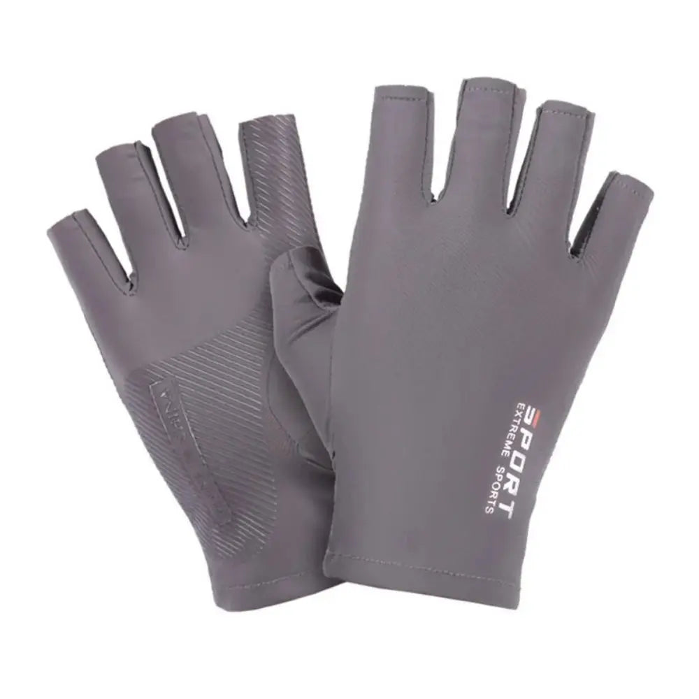 Ice Silk Half-Finger Gloves - High Elasticity for Cycling/Sports & Driving