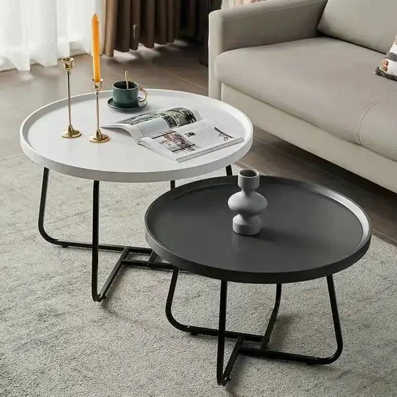 Round Coffee Table with Open Storage