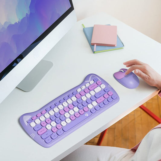 Mofii Cat Design Kabellose Tastatur und Maus