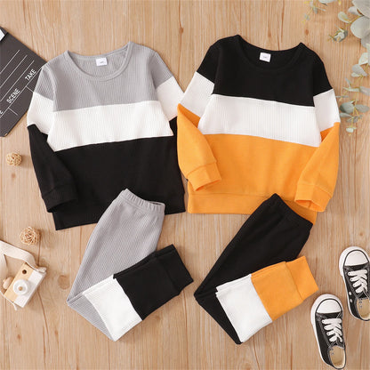 Girls' Fashion Color Matching Two-Piece Set