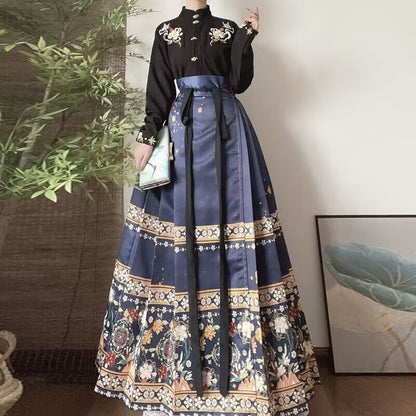 ensemble de jupe Hanfu chinois vintage XL