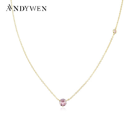 Gold Lavender Rhodolite Zircon Necklace