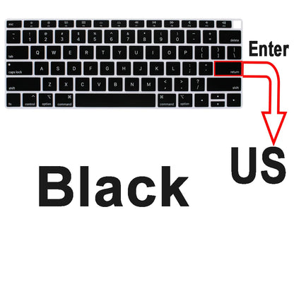 Black Silicone Keyboard Cover for MacBook Air/Pro (12/13/15 inch)