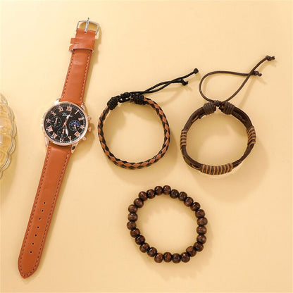 Luxury Brown Leather Sports Watch