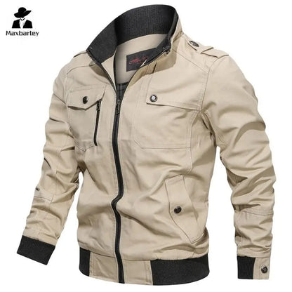 Veste tactique militaire pour homme – Coupe-vent en coton cargo à fermeture éclair