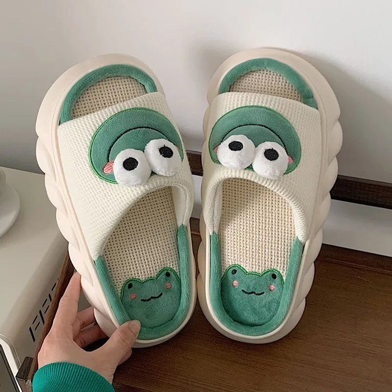 Cozy Cartoon Hemp Cotton Slippers