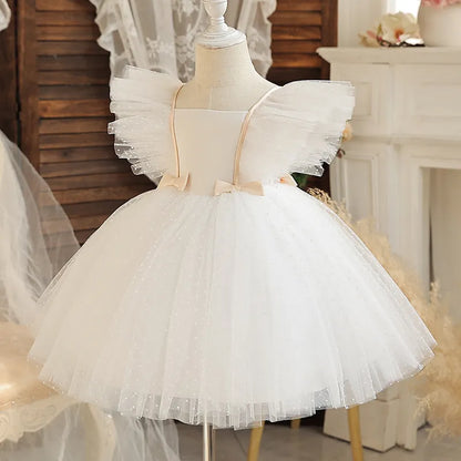 Elegant 12M Baby White Baptism Dress