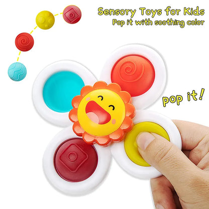 Cartoon Suction Cup Rattles Baby Bath Toys