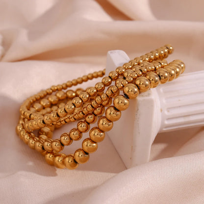 Bracelets de perles élastiques plaqués or pour femmes