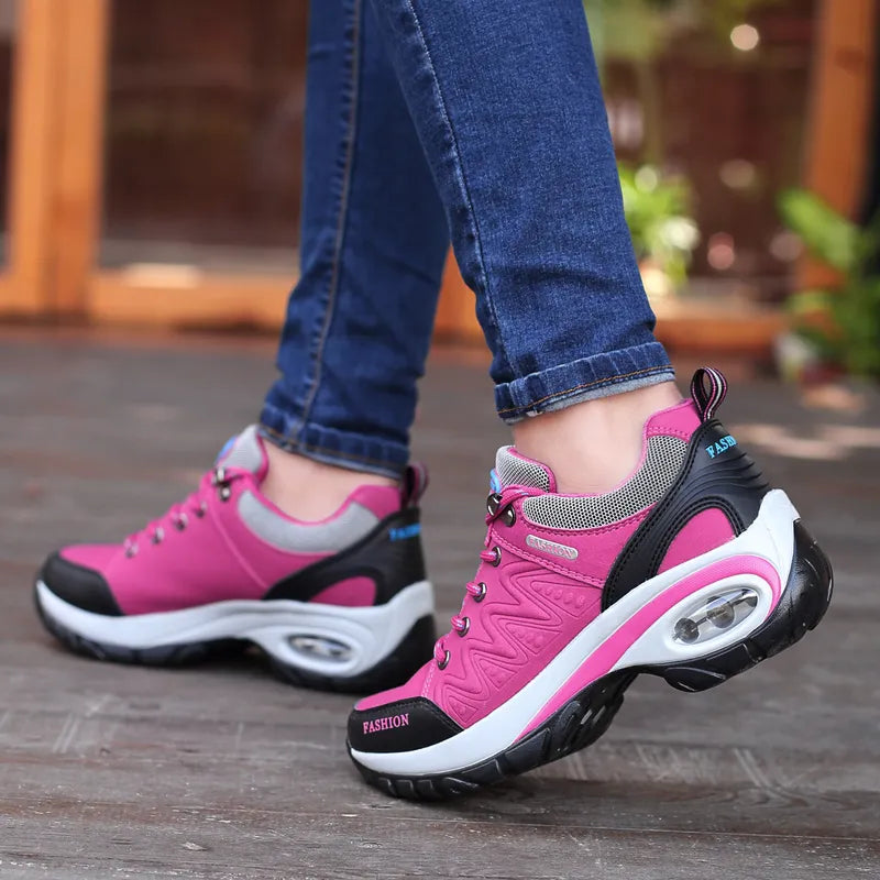 Platform Casual Sneakers Wedges Chunky Hiking Woman Sports Shoes