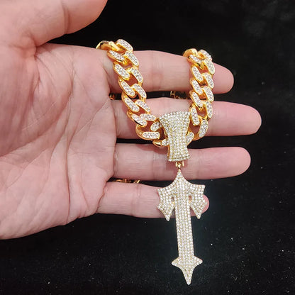 Männer Frauen Hip Hop Kreuz Schwert Halsketten