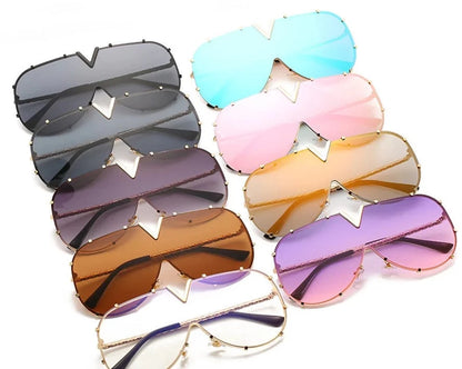 Quadratische Retro-UV400-Unisex-Sonnenbrille mit Metallrahmen