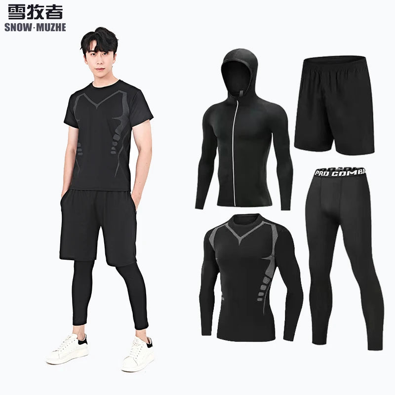 Men's Compression Running Set - Gym Fitness Tracksuit for Basketball, Jogging