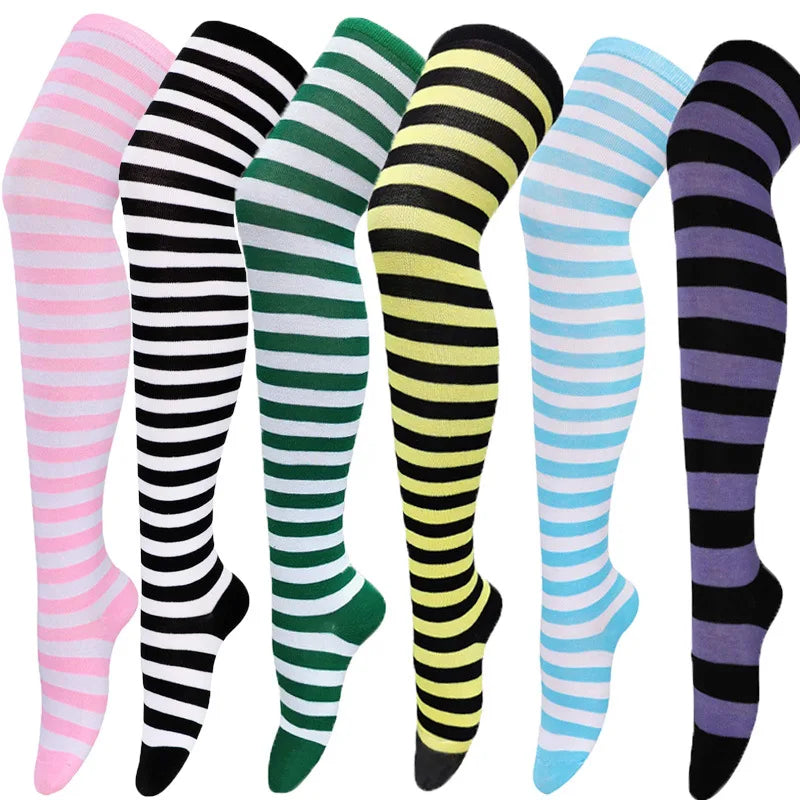 Striped Over-Knee Socks - Warm & Stylish Hosiery