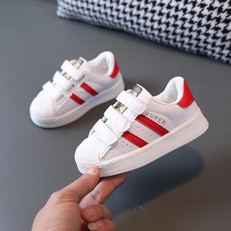 Kids White Non-Slip Sneakers