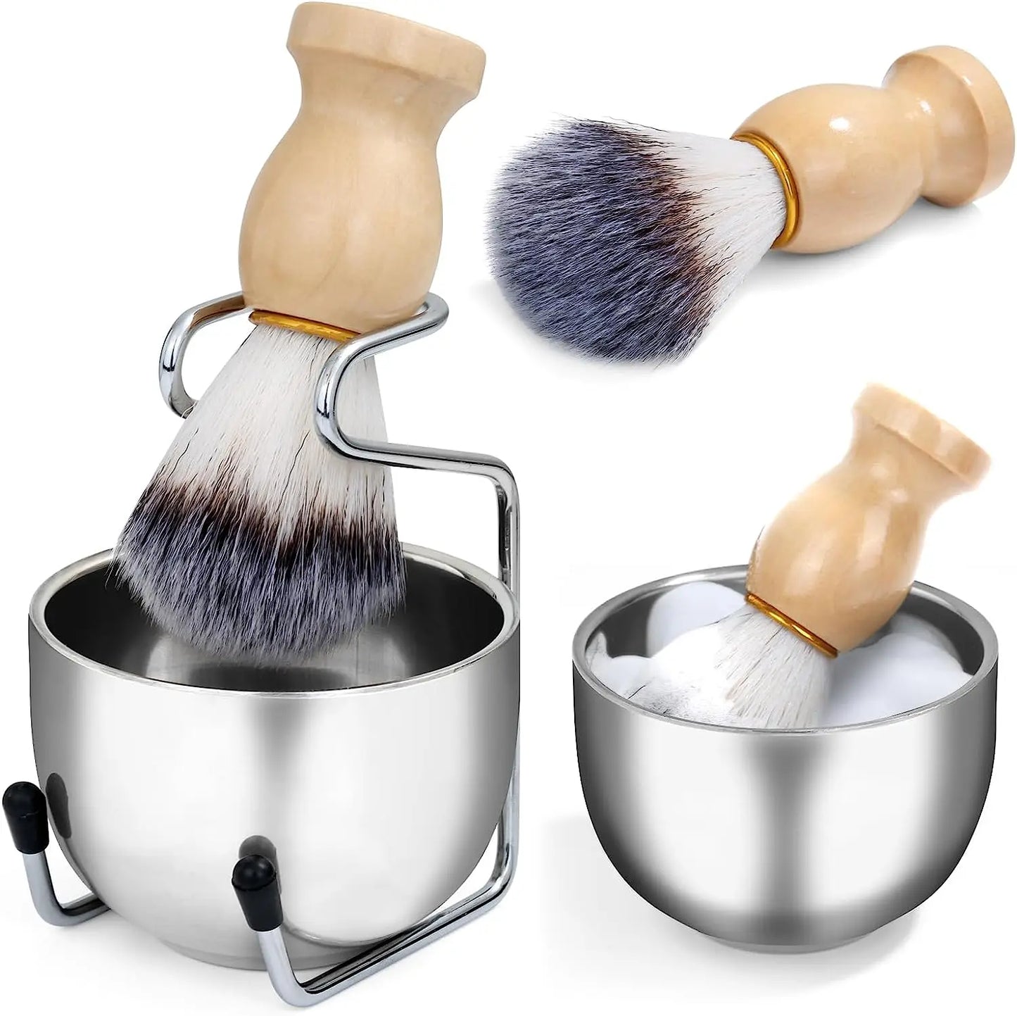 3-in-1 Mens Shaving Brush and Bowl Set