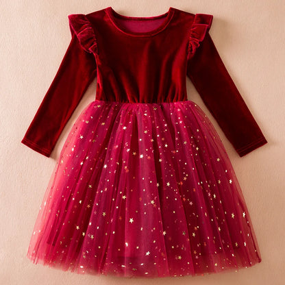 Robe de princesse en velours bébé fille