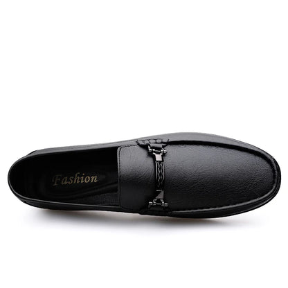 Flacher Herren-Loafer aus echtem Leder