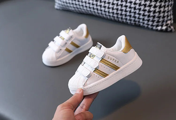 Kids White Non-Slip Sneakers