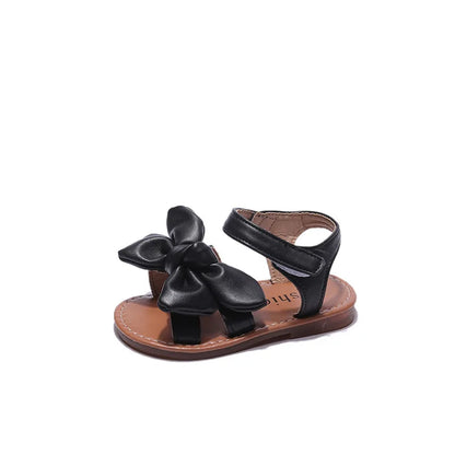 Kids Bow-knot Flat Leather Shoes