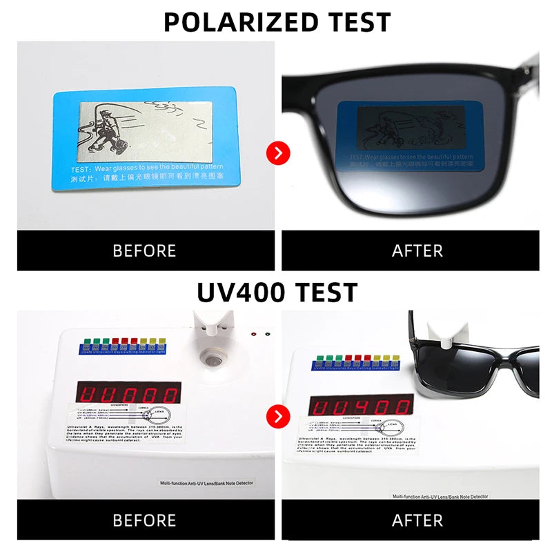 Schwarze quadratische polarisierte Sonnenbrille UV400 verspiegelt blau blendfrei Autofahrer-Sonnenbrille Unisex