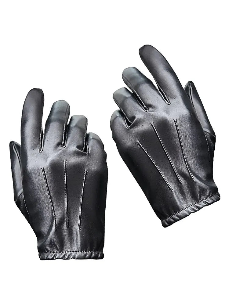 Winter PU Leather Gloves - Touchscreen Cashmere-Lined