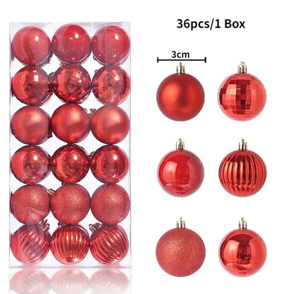 24 boules à suspendre pour arbre de Noël de 6 cm - Décorations de Noël
