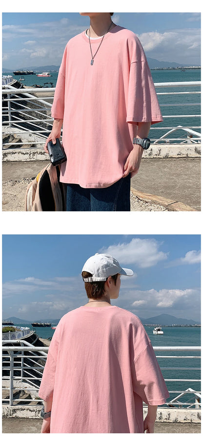 Men's Oversized Short Seleve Y2K Casual Cotton Tees