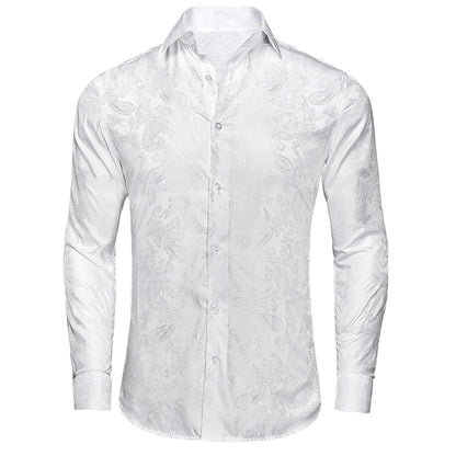 Chemise habillée florale à manches longues de style Steampunk pour hommes