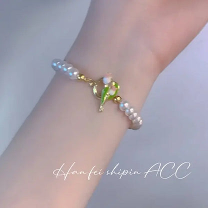 Zircon Pearl Flower Bracelet for Women