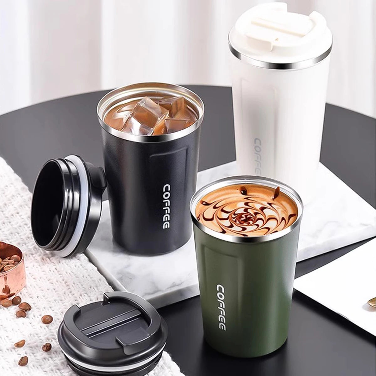 Bouteille isotherme en acier inoxydable de 510 ml – Bouteille de voyage isotherme à double paroi anti-fuite