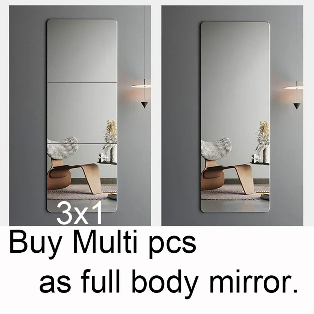 Autocollant mural miroir doux - Miroir de montage domestique complet