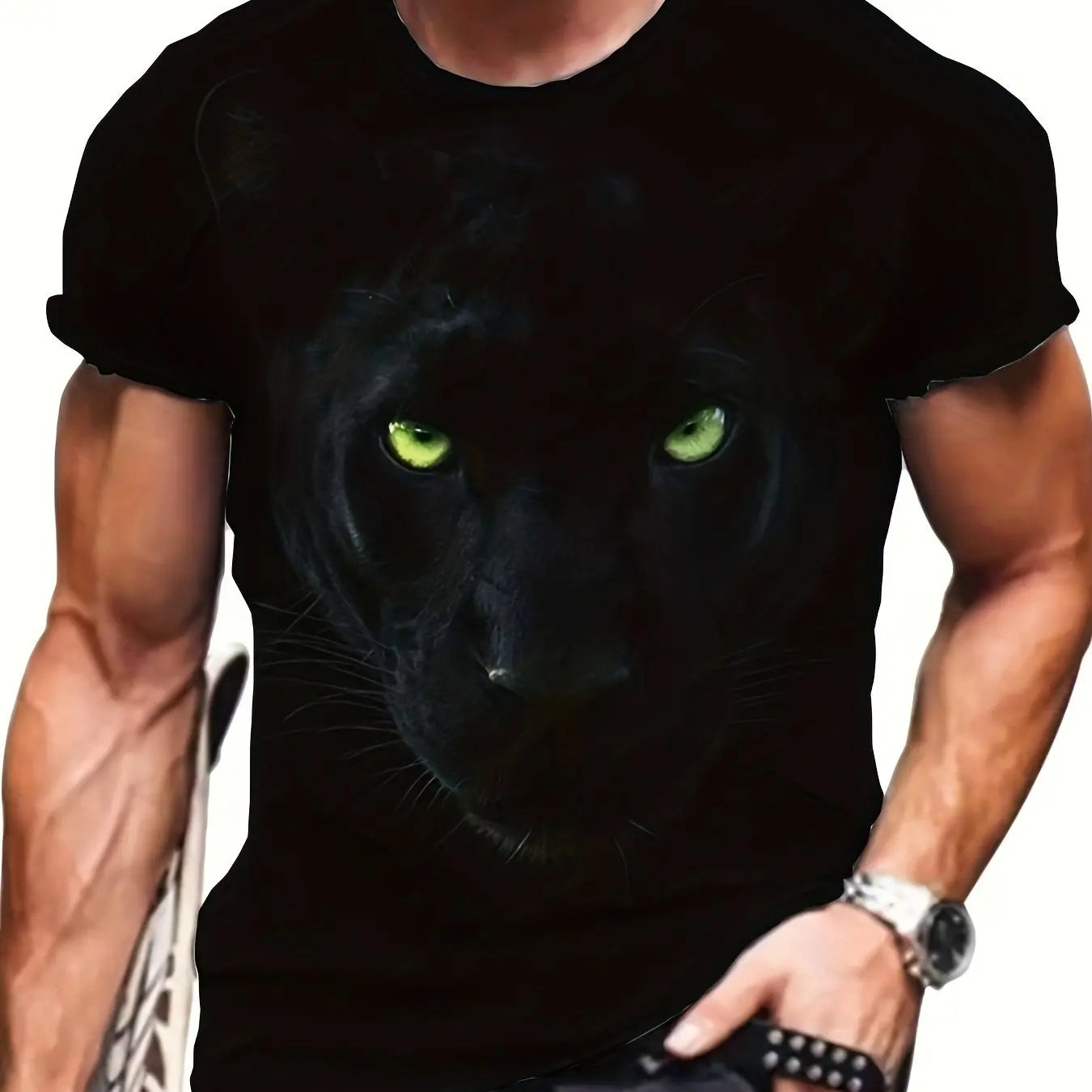 T-shirt d'été à imprimé tigre 3D pour hommes
