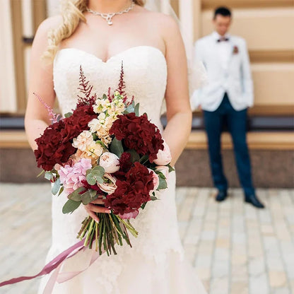 25 Stück Hortensienköpfe aus Seide für selbstgemachte Hochzeiten.